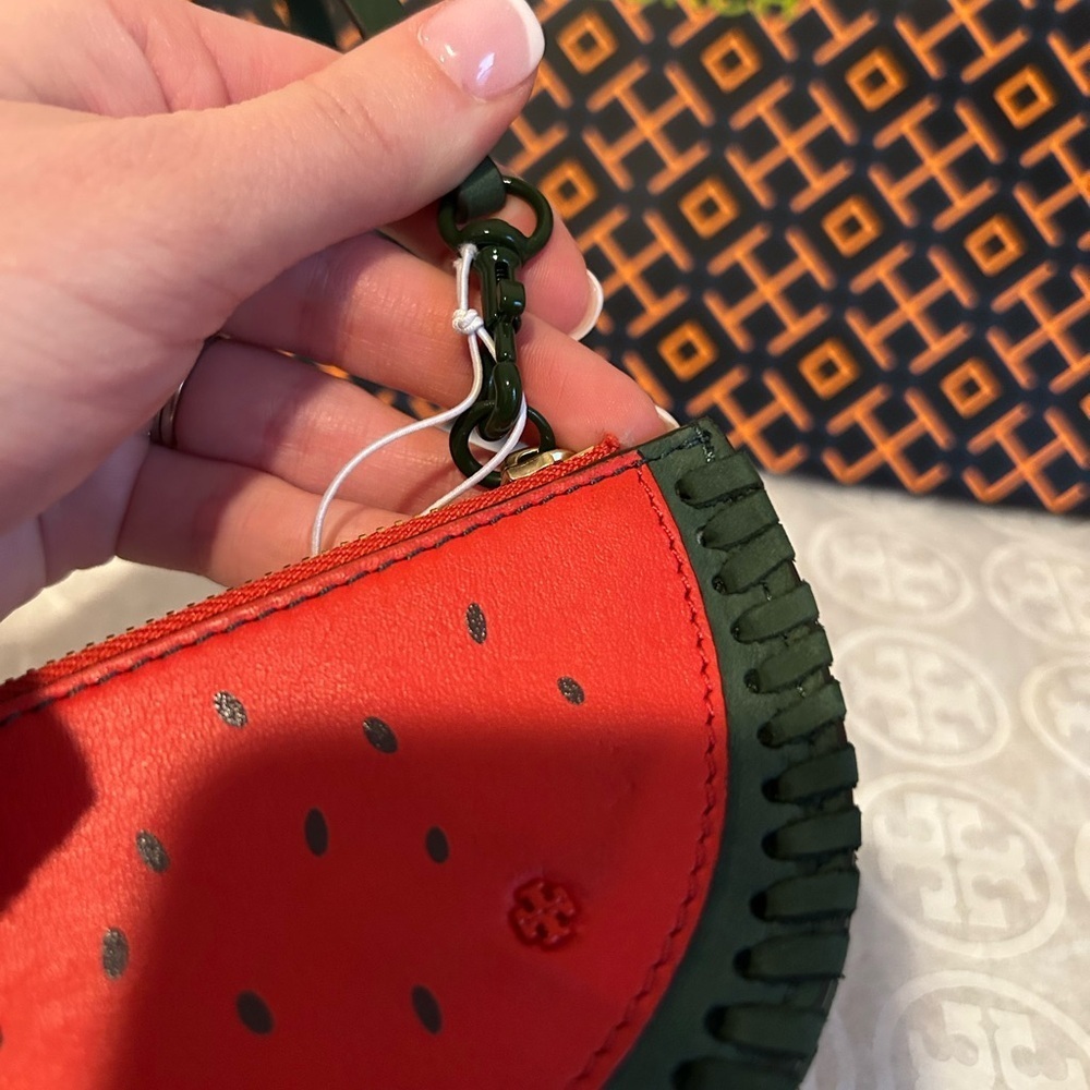 Tory Burch Watermelon Coin Pouch Key Fob - Picture 4 of 7